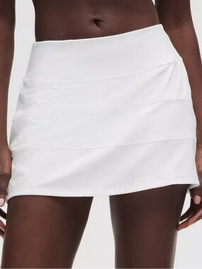 Lululemon Pace Rival Mid-Rise Skirt Long White 6